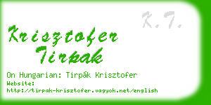 krisztofer tirpak business card